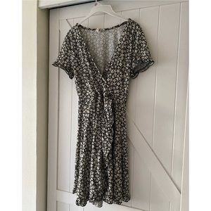 Cute and Floral Wrap Dress